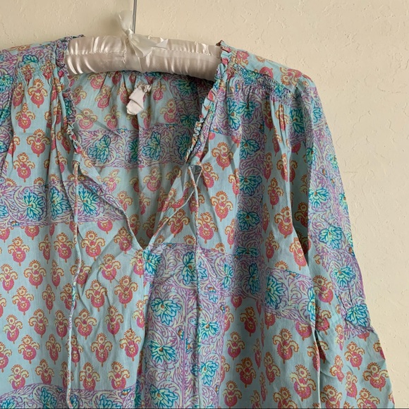 Anthropologie Lilka Boho Dreams Patterned Pastel Blouse Small - Picture 3 of 8